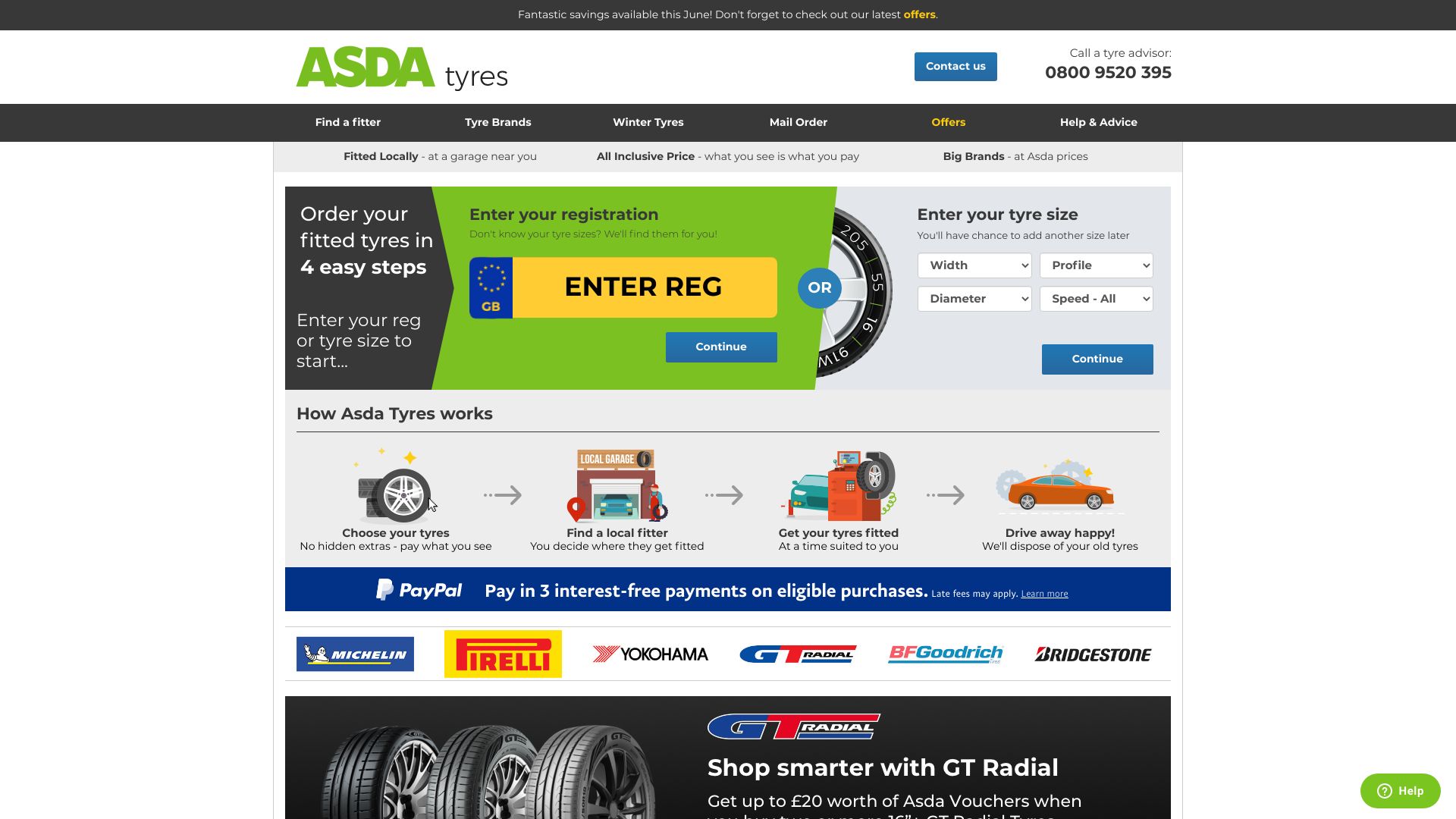 ASDA Tyres screenshot