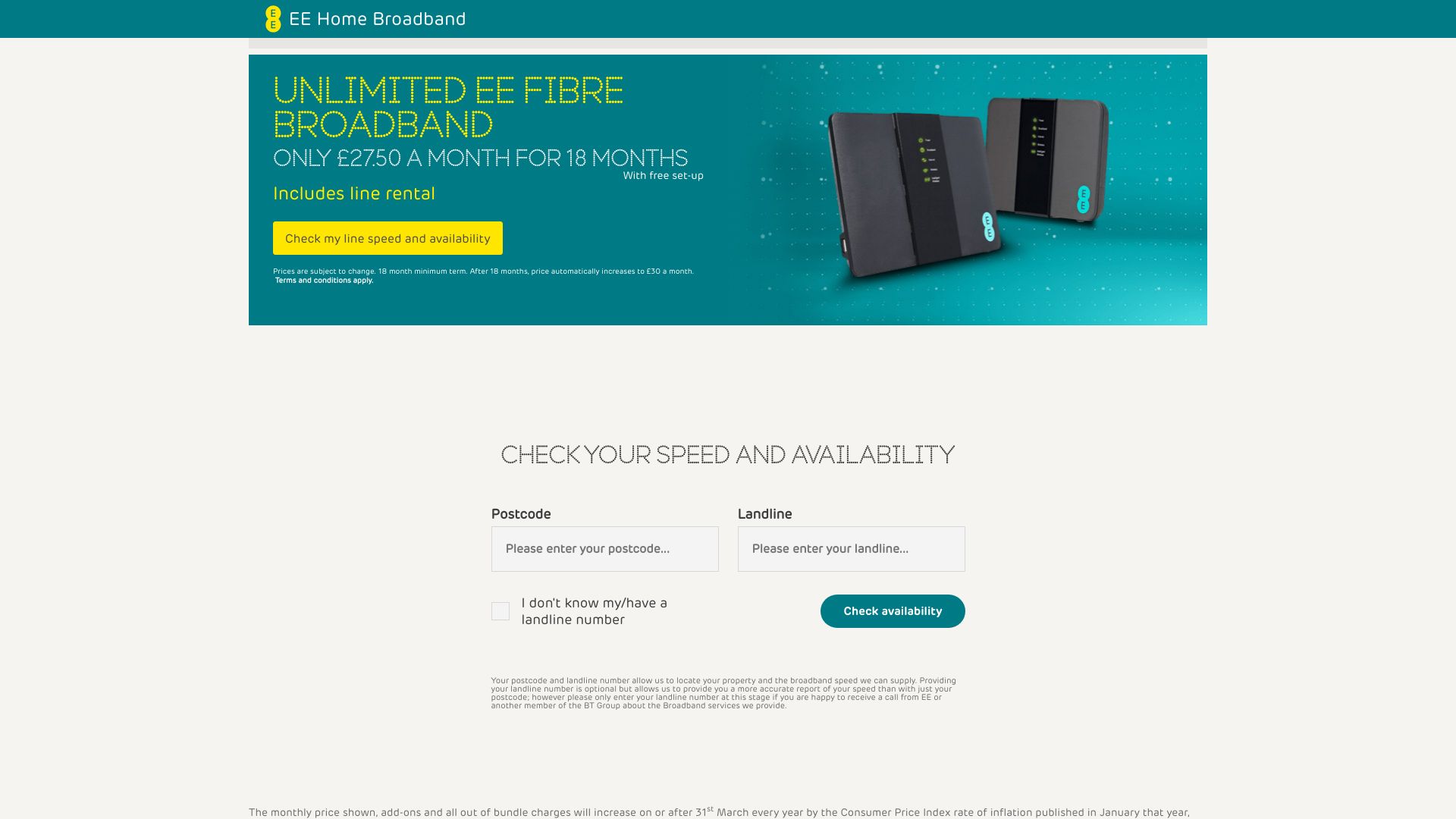 EE Home Broadband screenshot