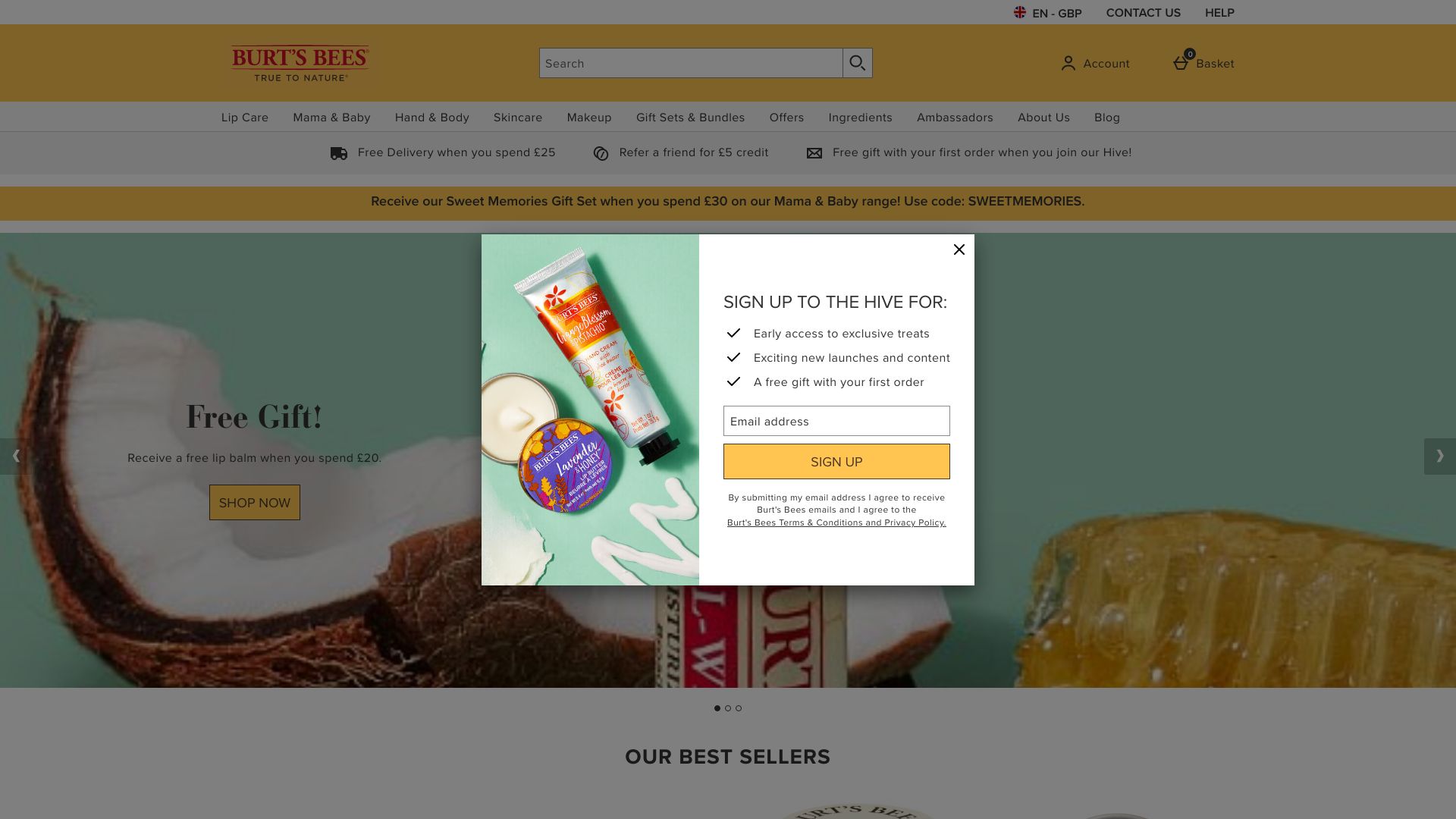 Burts Bees screenshot