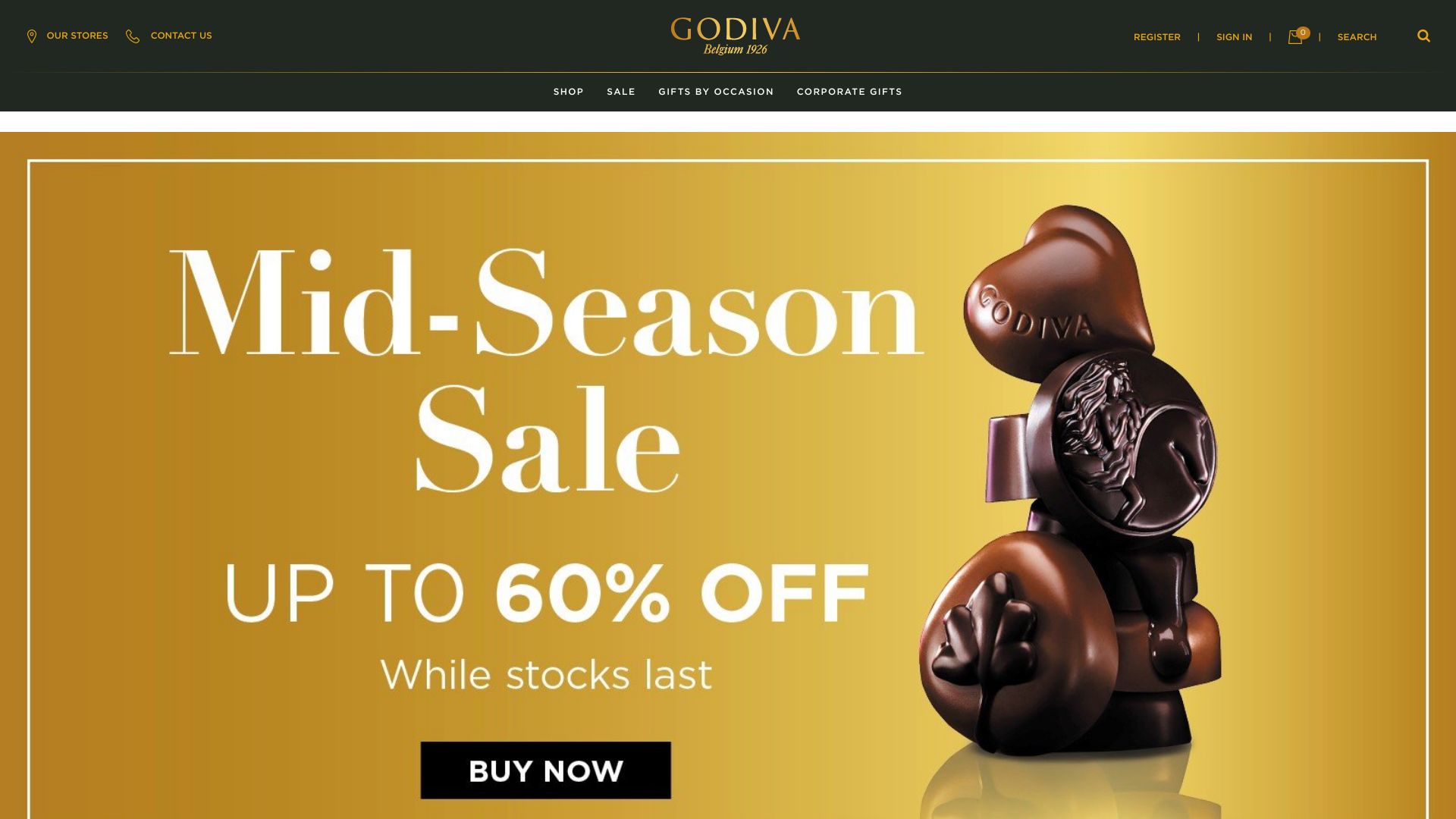 Godiva Chocolates screenshot