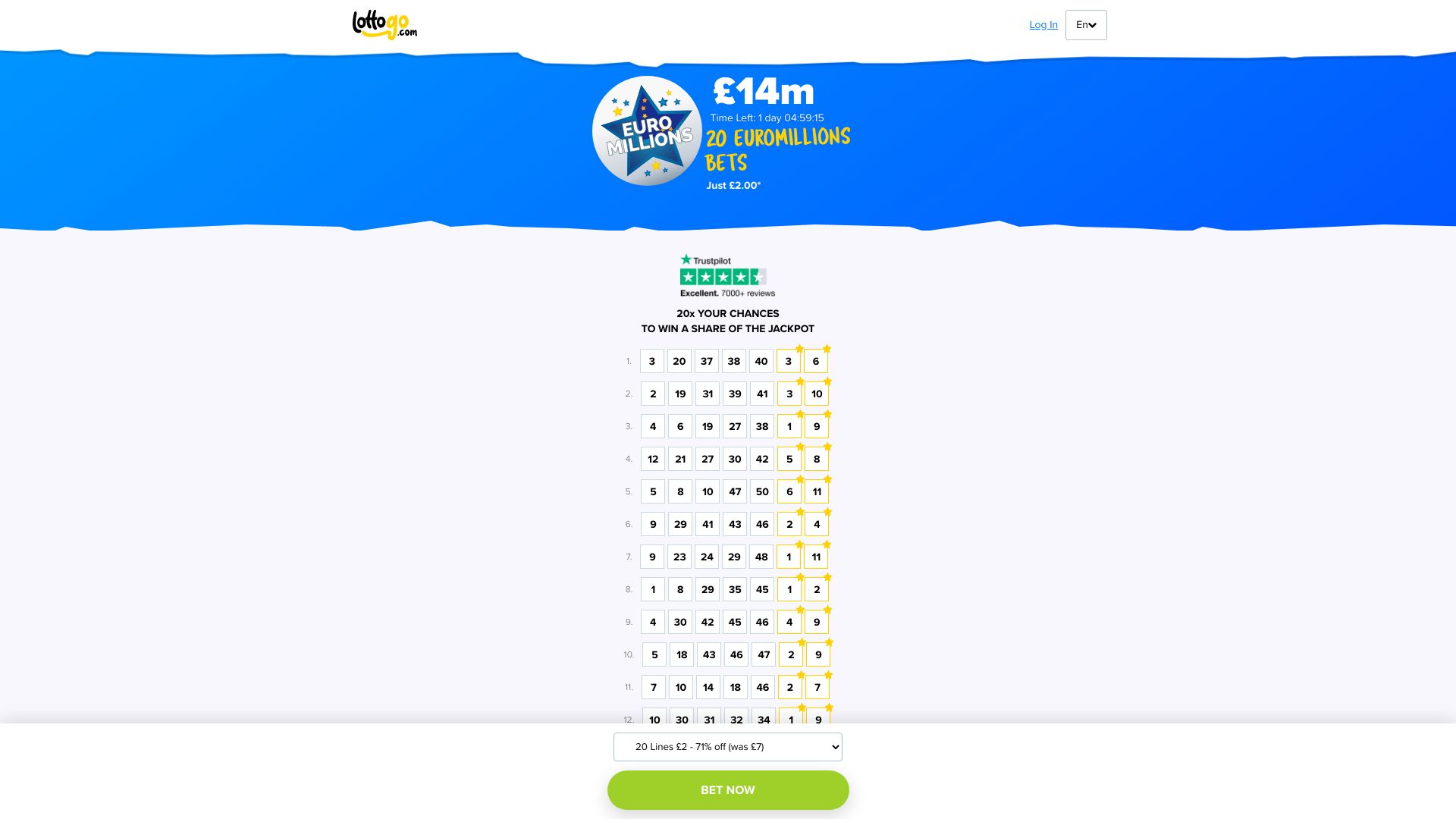 Euromillions lottogo deals