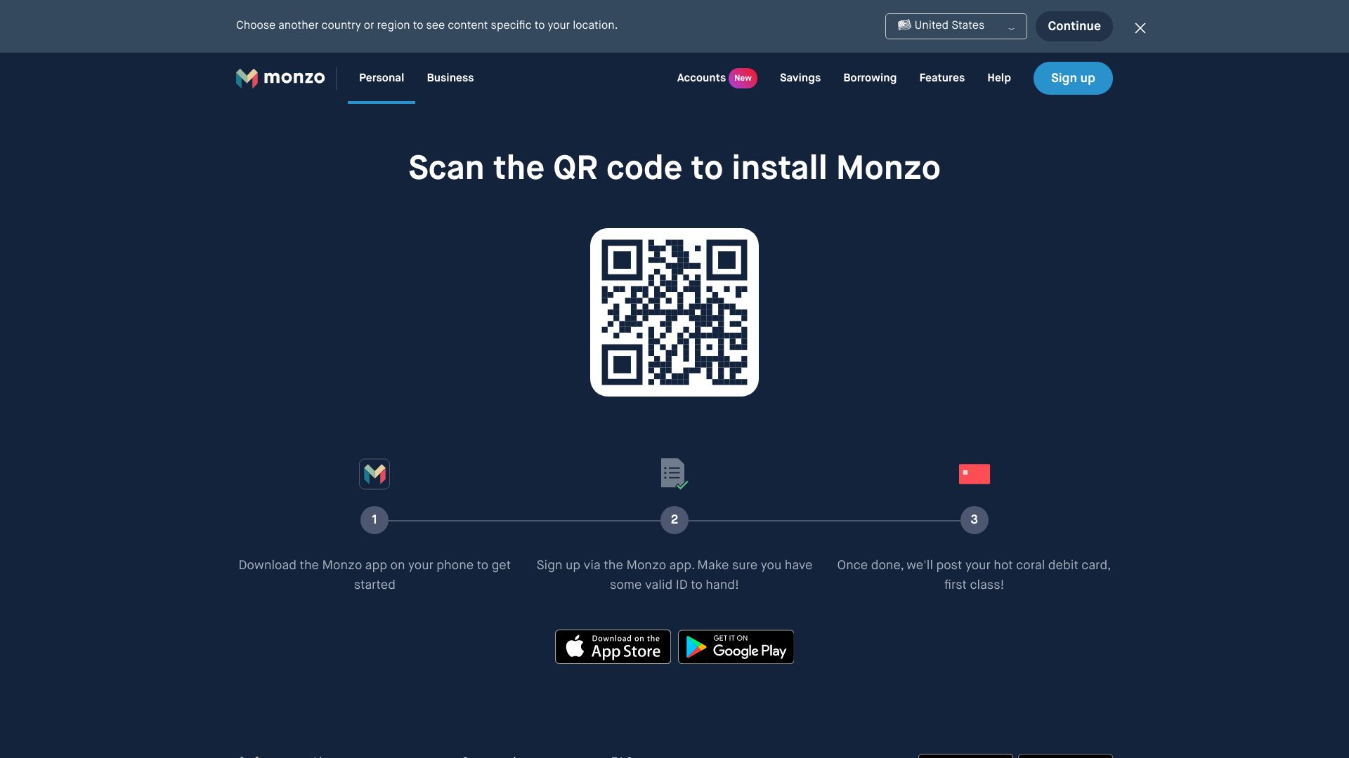 Monzo screenshot