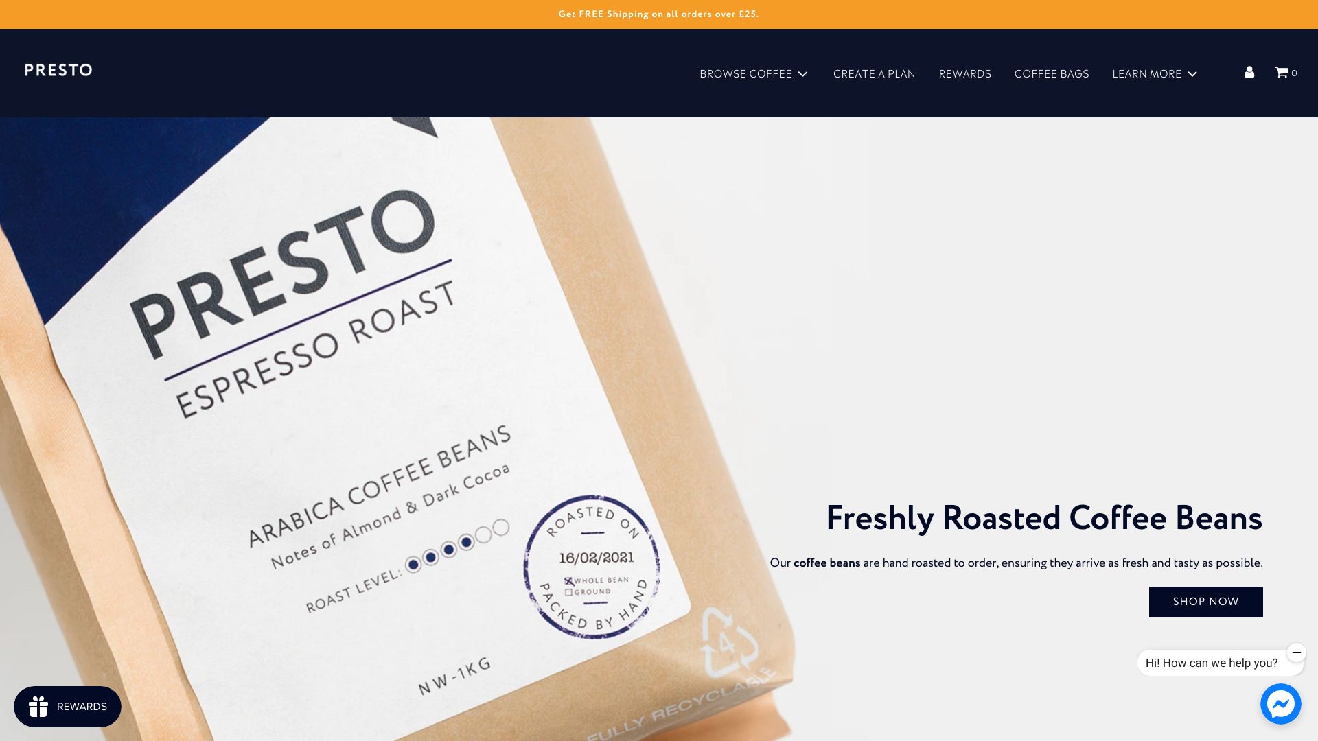 Presto Coffee screenshot