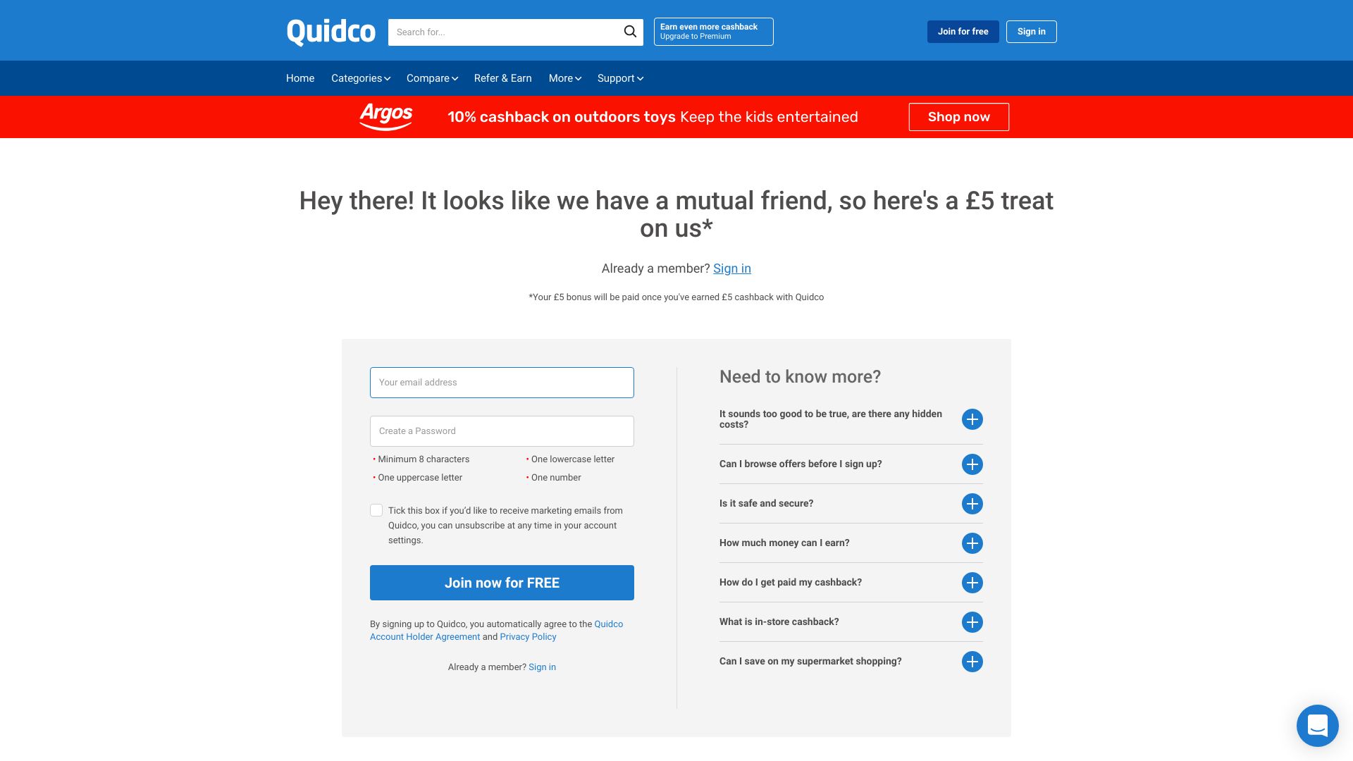 Quidco screenshot