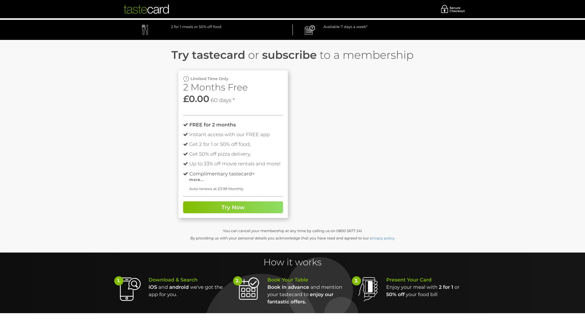 tastecard screenshot