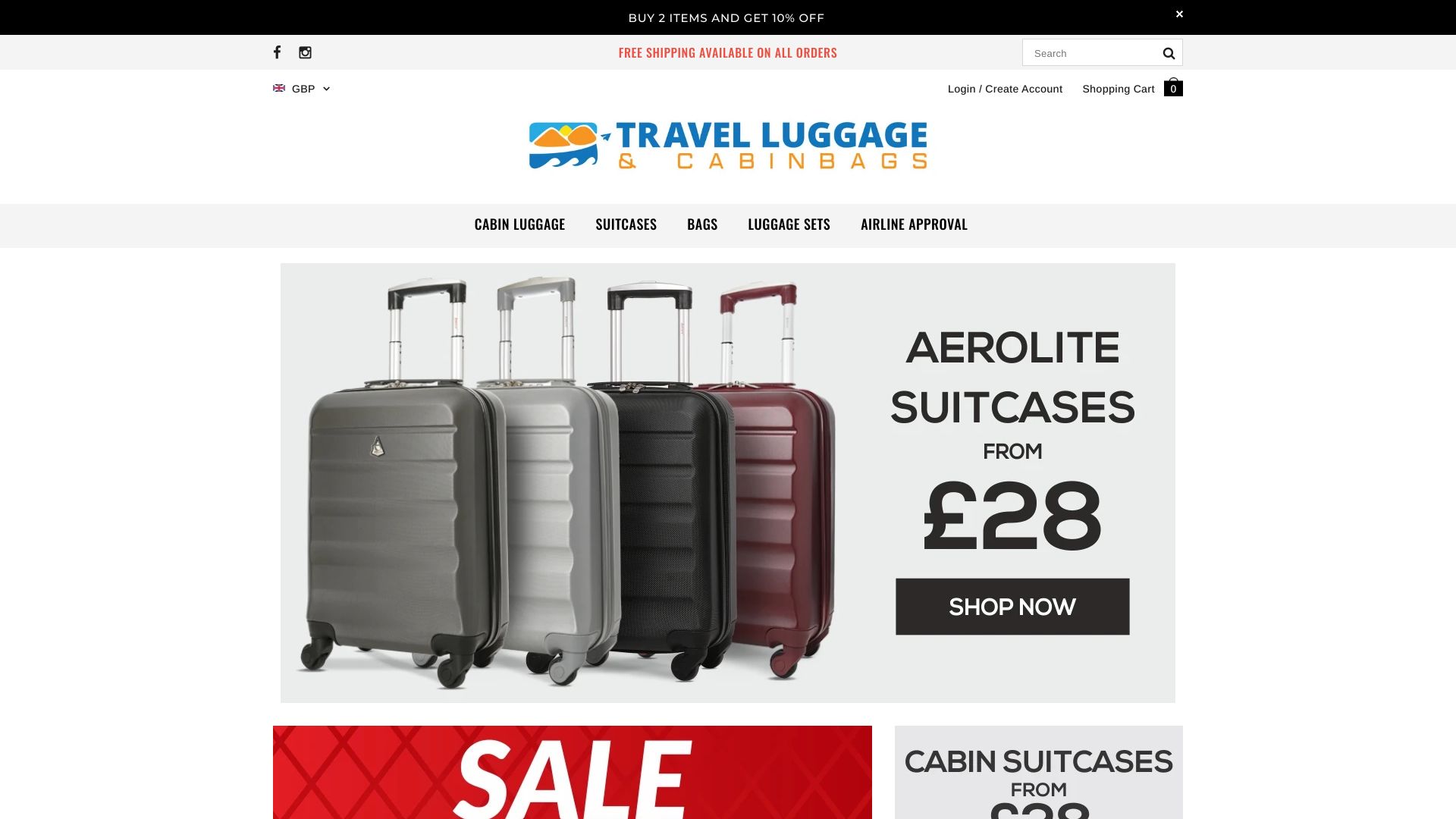 Travel Luggage and Cabin Bags screenshot