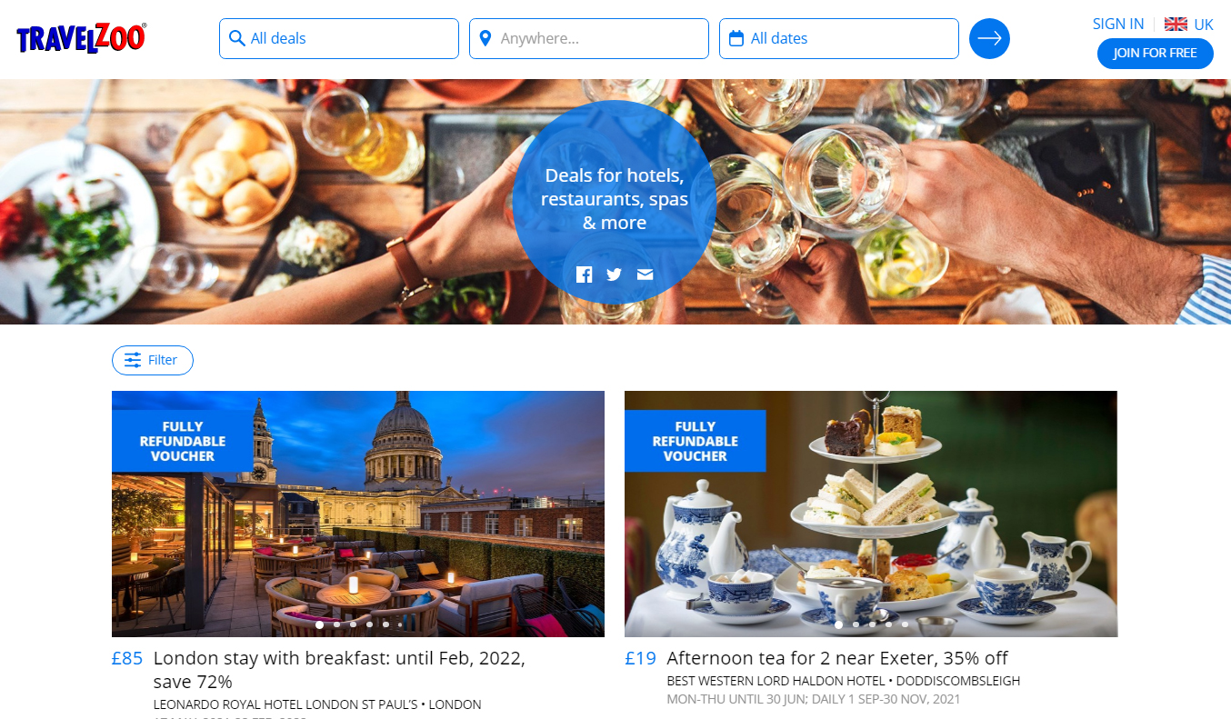 Travelzoo screenshot