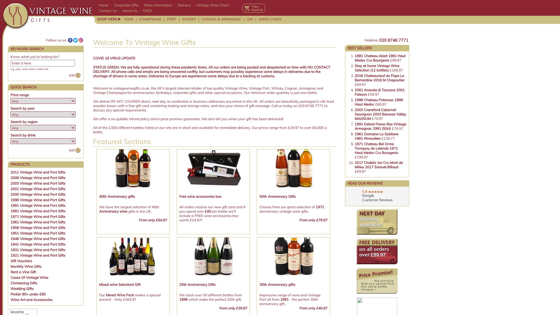 Vintage Wine Gifts screenshot